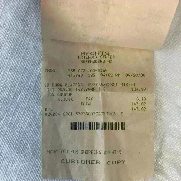 Oscar de la Renta Sport Coat Mens Size 44R Blue Wool Blazer Jacket‎ Gold Buttons - Picture 5 of 8